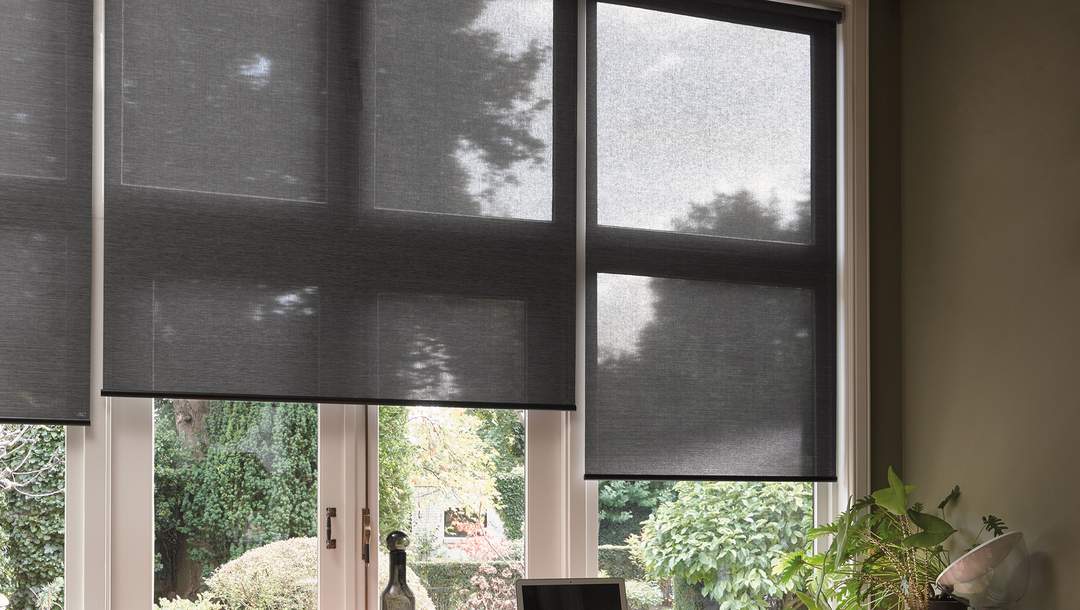 Black roller blinds